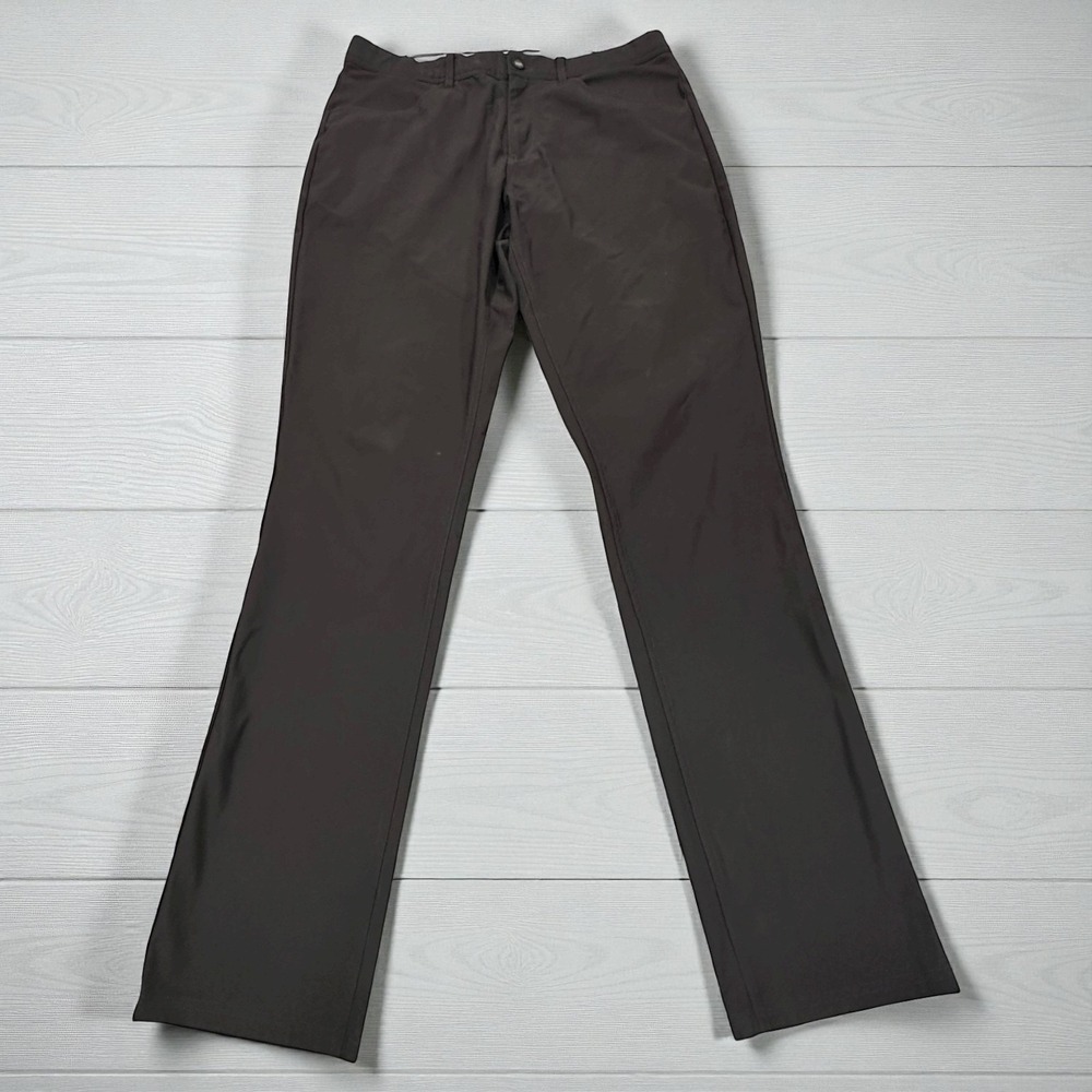 Puma Men's Golf Pants Size 34/34 Black Flat Front Tech Stretch Straight Leg